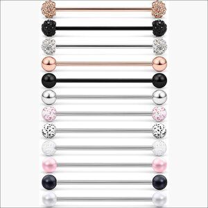 Surgical Steel Industrial Barbell Body Piercing Jewelry 16G 32mm